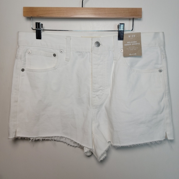 Madewell White Relaxed Denim Shorts Size 29 - Picture 5 of 6